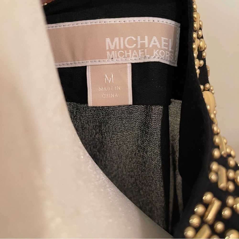 MICHAEL KORS Black Sheer Cover Up Gold Embellished - Picture 2 of 6